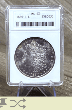 1880 S Morgan Dollar silver coin ANACS MS63