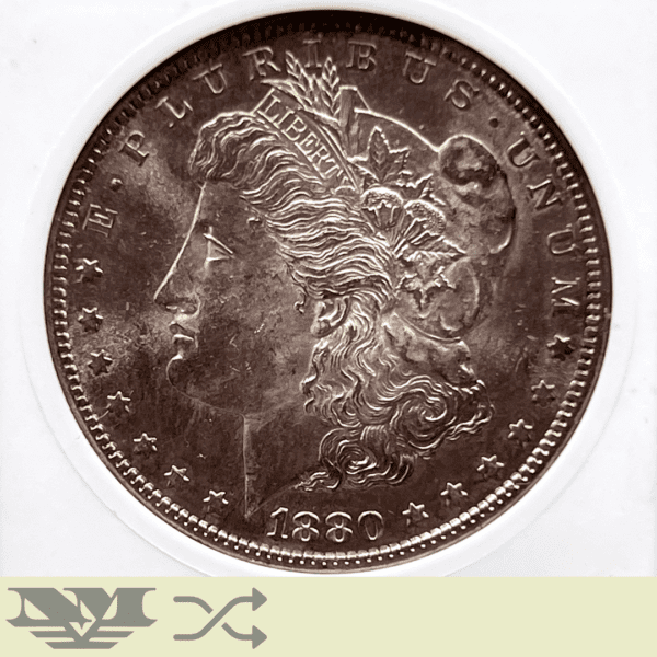 1880 S Morgan Dollar silver coin ANACS MS63 obverse