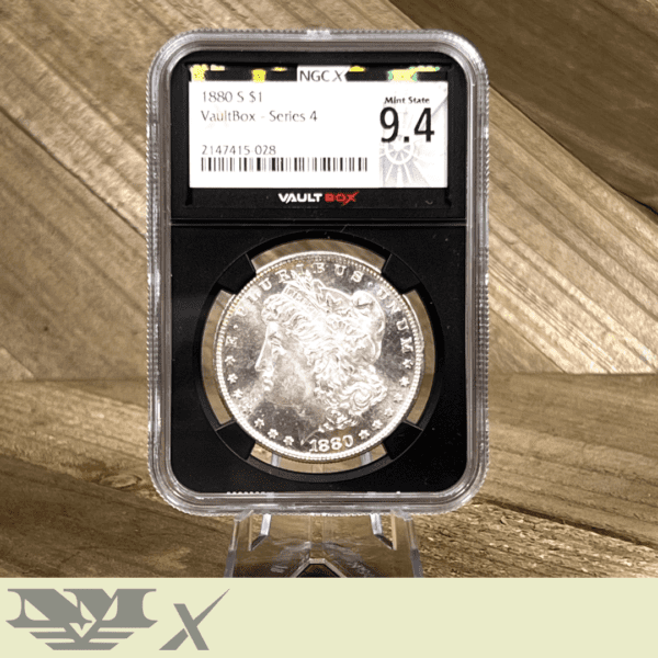 1880 S Morgan Dollar Silver Coin Vault Box Series 4 NGCX 9.4