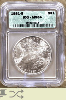 1881 S Morgan Dollar Silver Coin ICG MS64