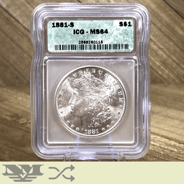 1881 S Morgan Dollar Silver Coin ICG MS64