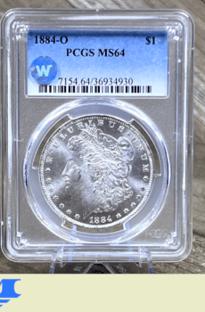 1884 O Morgan dollar silver coin PCGS MS64 Sight White