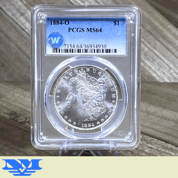 1884 O Morgan dollar silver coin PCGS MS64 Sight White