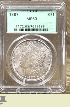 1887 Morgan Dollar Silver Coin PCGS MS63