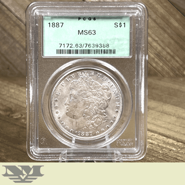 1887 Morgan Dollar Silver Coin PCGS MS63