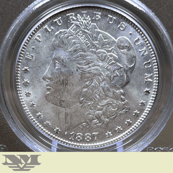 1887 Morgan Dollar Silver Coin PCGS MS63 obverse