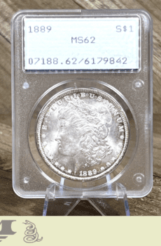 1889 Morgan Dollar Silver Coin PCGS Rattler MS62