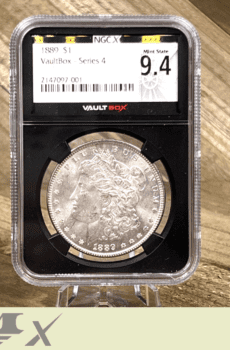 1889 Morgan Dollar silver coin Vault Box Series 4 NGC X 9.4