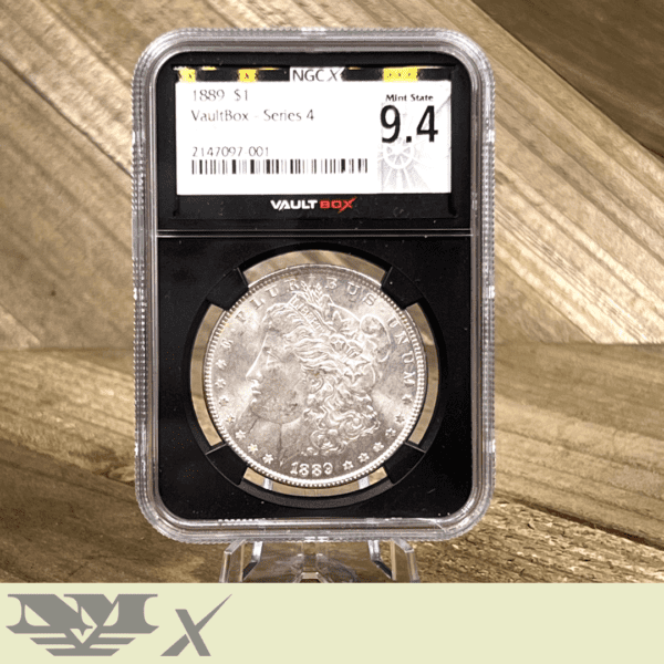 1889 Morgan Dollar silver coin Vault Box Series 4 NGC X 9.4