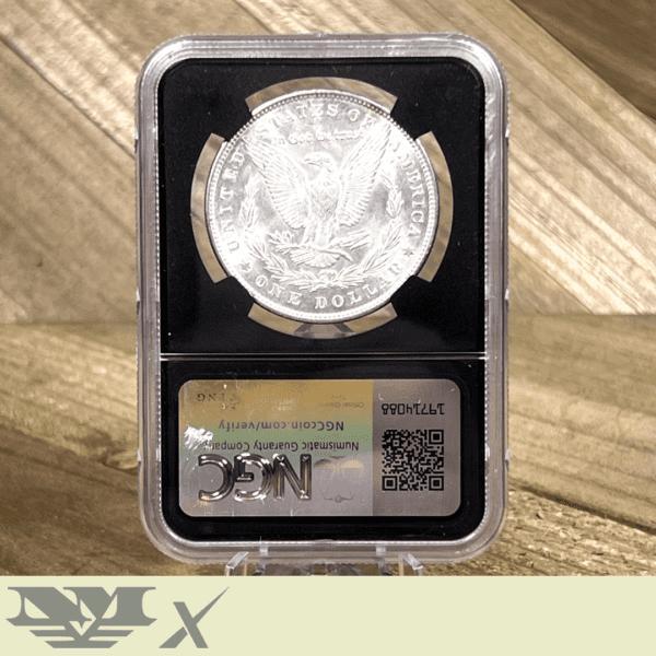 1889 Morgan Dollar silver coin Vault Box Series 4 NGC X 9.4 reverse