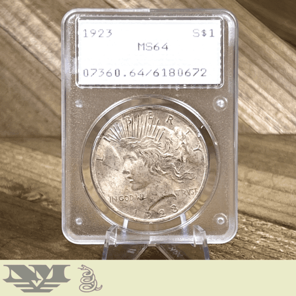 1923 Peace Dollar Silver Coin PCGS Rattler MS64