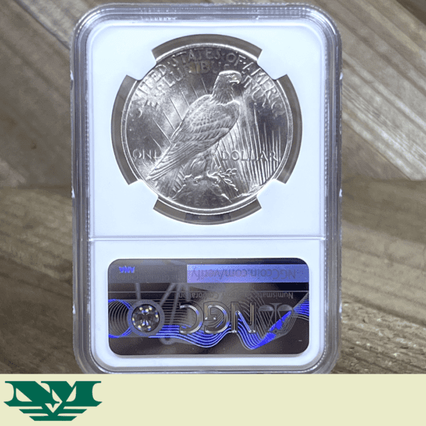 1925 Peace Dollar Silver Coin NGC MS64 Green CAC reverse