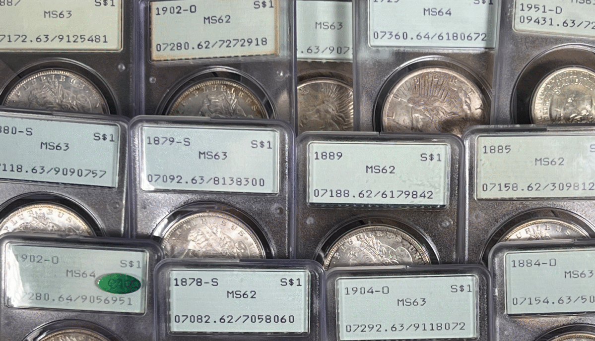 PCGS Rattler Holder Silver Coins