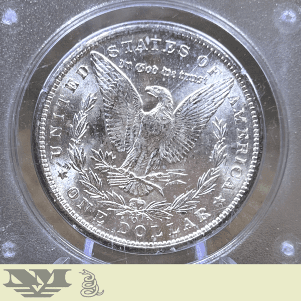 1899 O Morgan Dollar Silver Coin PCGS Rattler MS63 reverse