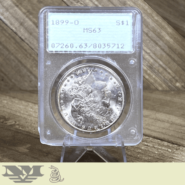 1899 O Morgan Dollar Silver Coin PCGS Rattler MS63