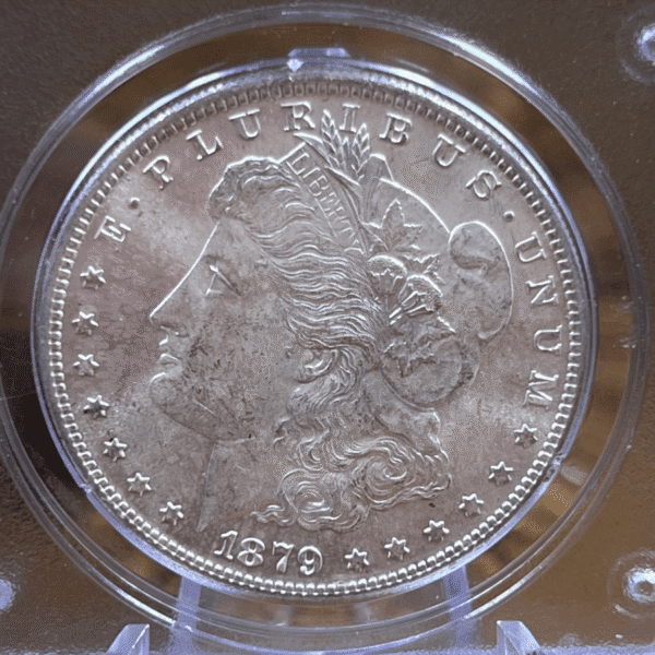 1879 S Morgan Dollar Silver Coin MS 63 PCGS Rattler 8300 Obverse