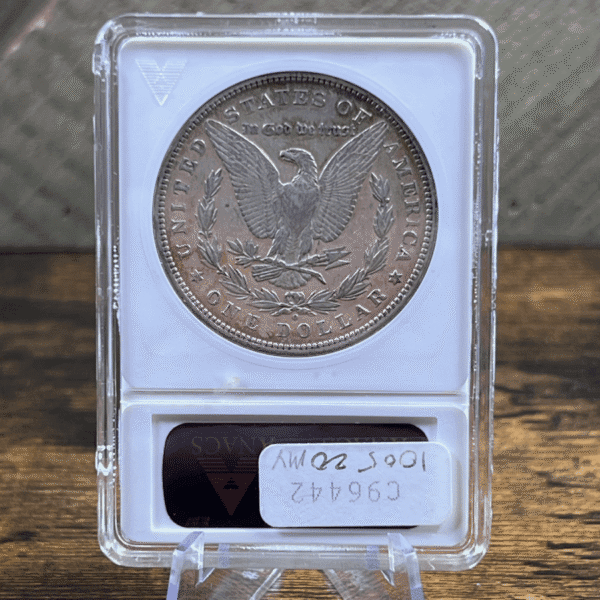 1880 O Morgan Dollar Silver Coin EF 45 ANACS Soapbox VAM-6A 6857 Reverse