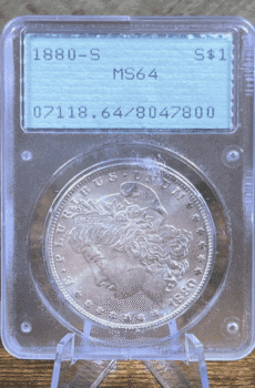 1880 S Morgan Dollar Silver Coin MS 64 PCGS Rattler 7800 Obverse
