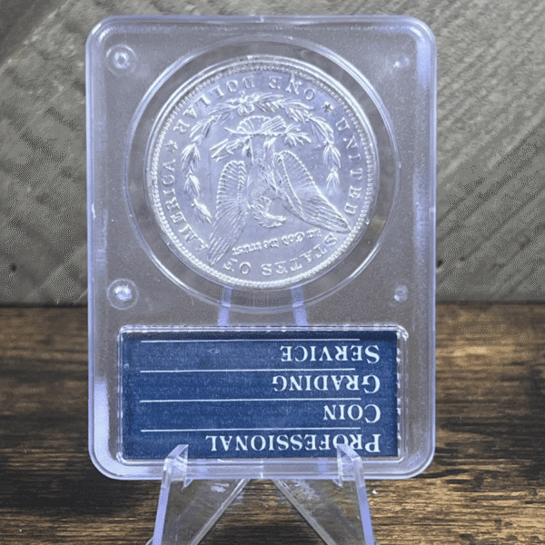 1883 O Morgan Dollar Silver Coin MS 63 PCGS Rattler Reverse