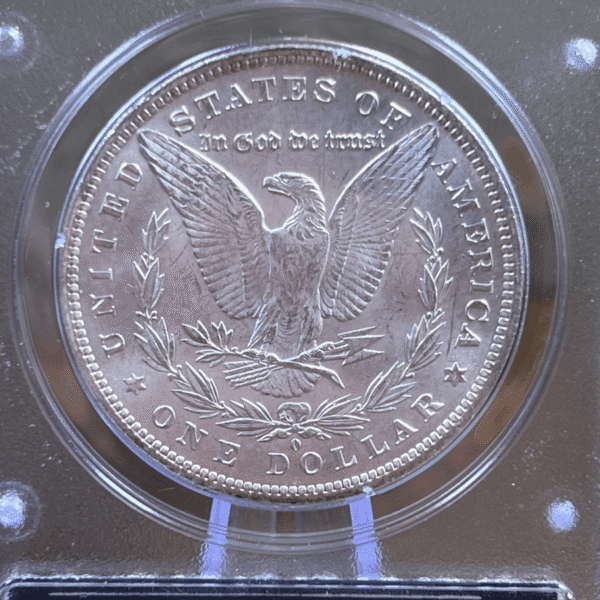 1884 O Morgan Dollar Silver Coin MS 63 PCGS Rattler Reverse