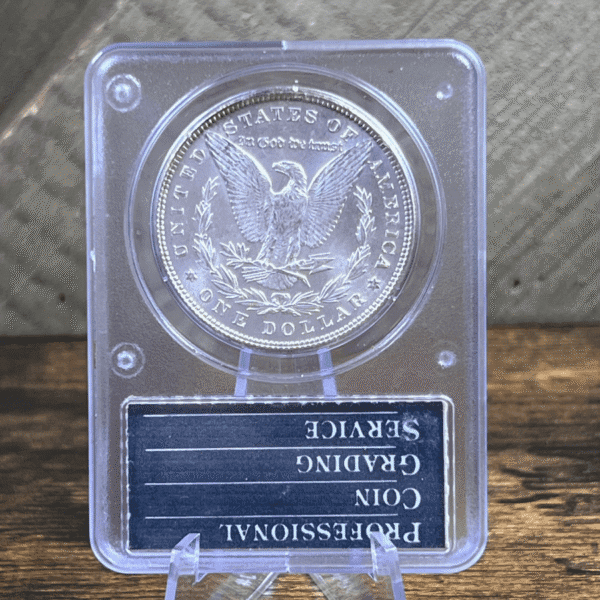 1885 Morgan Dollar Silver Coin MS 62 PCGS Rattler Reverse