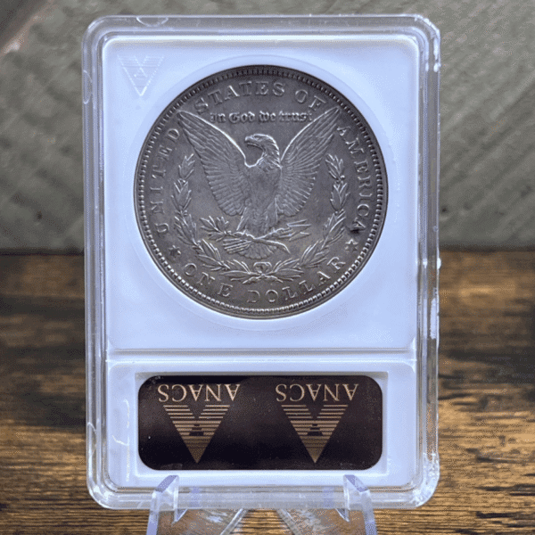 1886 Morgan Dollar Silver Coin AU 55 ANACS Soapbox VAM-21 2500 Reverse