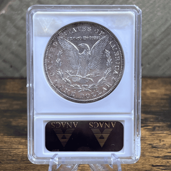 1886 Morgan Dollar Silver Coin AU 58 ANACS Soapbox VAM-1B 5443 Reverse
