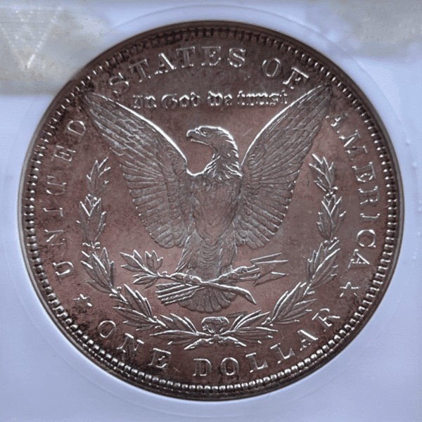 1886 Morgan Dollar Silver Coin AU 58 ANACS Soapbox VAM-1B 5443 Reverse