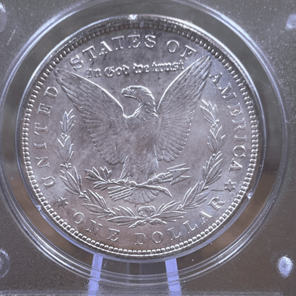 1887 Morgan Dollar Silver Coin MS 63 PCGS Rattler Reverse