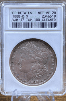 1888 O Morgan Dollar Silver Coin EF ANACS Soapbox VAM-17 6519 Obverse