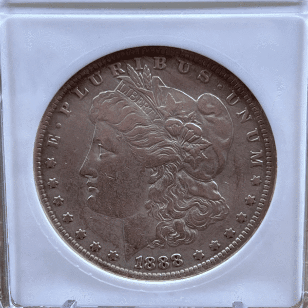 1888 O Morgan Dollar Silver Coin EF ANACS Soapbox VAM-17 6519 Obverse