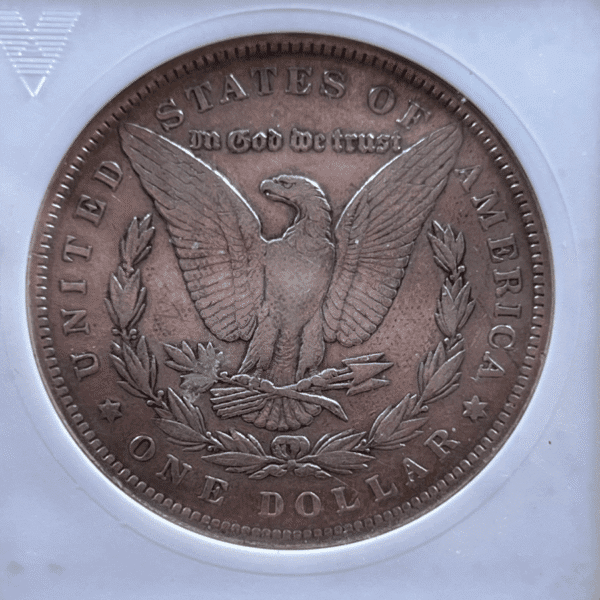1891 Morgan Dollar Silver Coin AU 50 ANACS Soapbox VAM-2 8153 Reverse