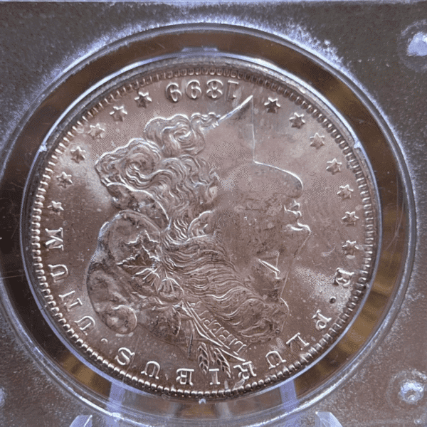 1899 O Morgan Dollar Silver Coin MS 63 PCGS Rattler Obverse