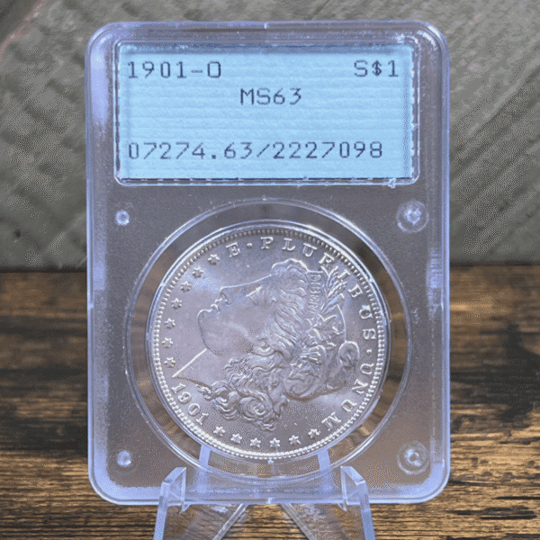 1901 O Morgan Dollar Silver Coin MS 63 PCGS Rattler 7098 Obverse