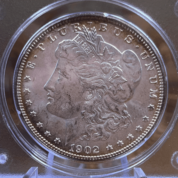 1902 O Morgan Dollar Silver Coin MS 62 PCGS Rattler Obverse