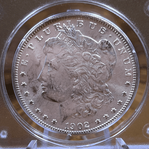 1902 O Morgan Dollar Silver Coin MS 62 PCGS Rattler 8270 Obverse