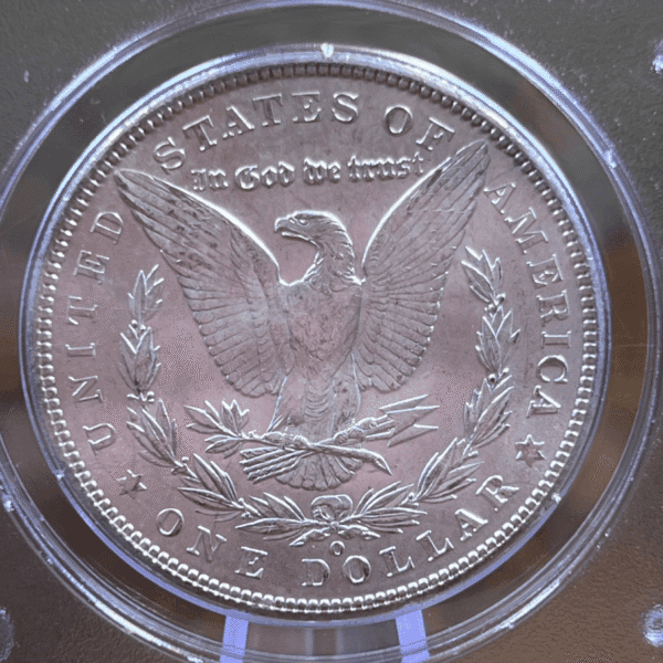 1902 O Morgan Dollar Silver Coin MS 62 PCGS Rattler 8270 Reverse